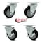 Service Caster Regency 600CSW415 600CSW415WB U-Boat Replacement Caster Set - REG-SCC-20S414-PPUB-BLK-TP2-2-TLB-2 - alternate 4